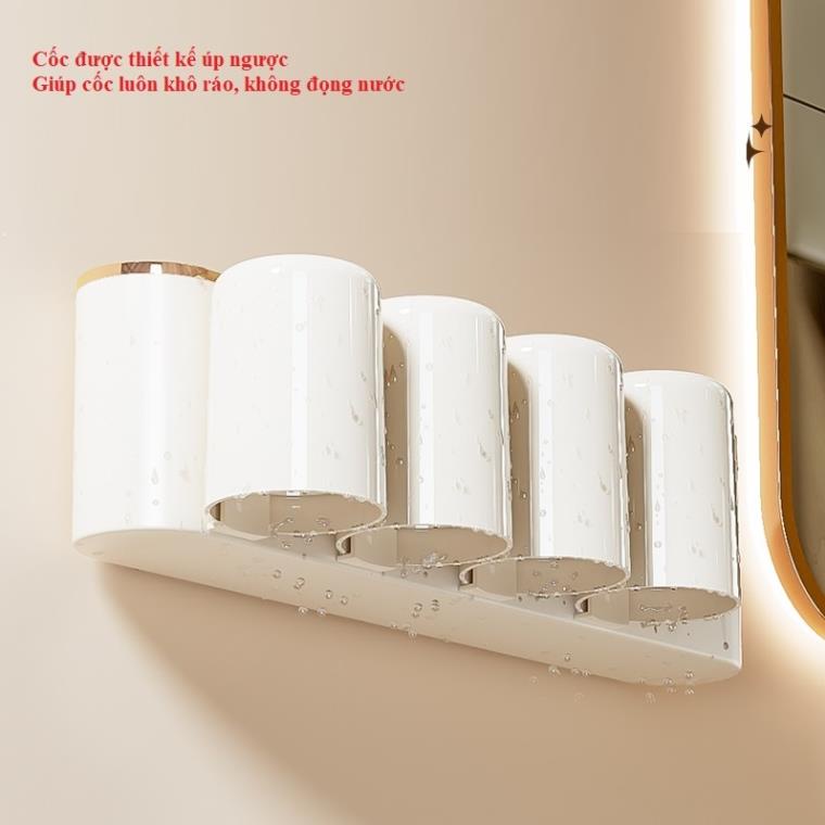Bộ Nhả Kem Đánh Răng Tự Động  Giá Để Bàn Chải Đánh Răng Có Kèm Cốc Và Bộ Nhả Kem Không Cần Khoan Đục