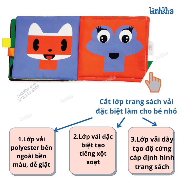 Sách Vải Luyện Mắt Kích Thích Thị Giác Cho Trẻ Sơ Sinh - Lẻ Từng Cuốn - Lalala Baby