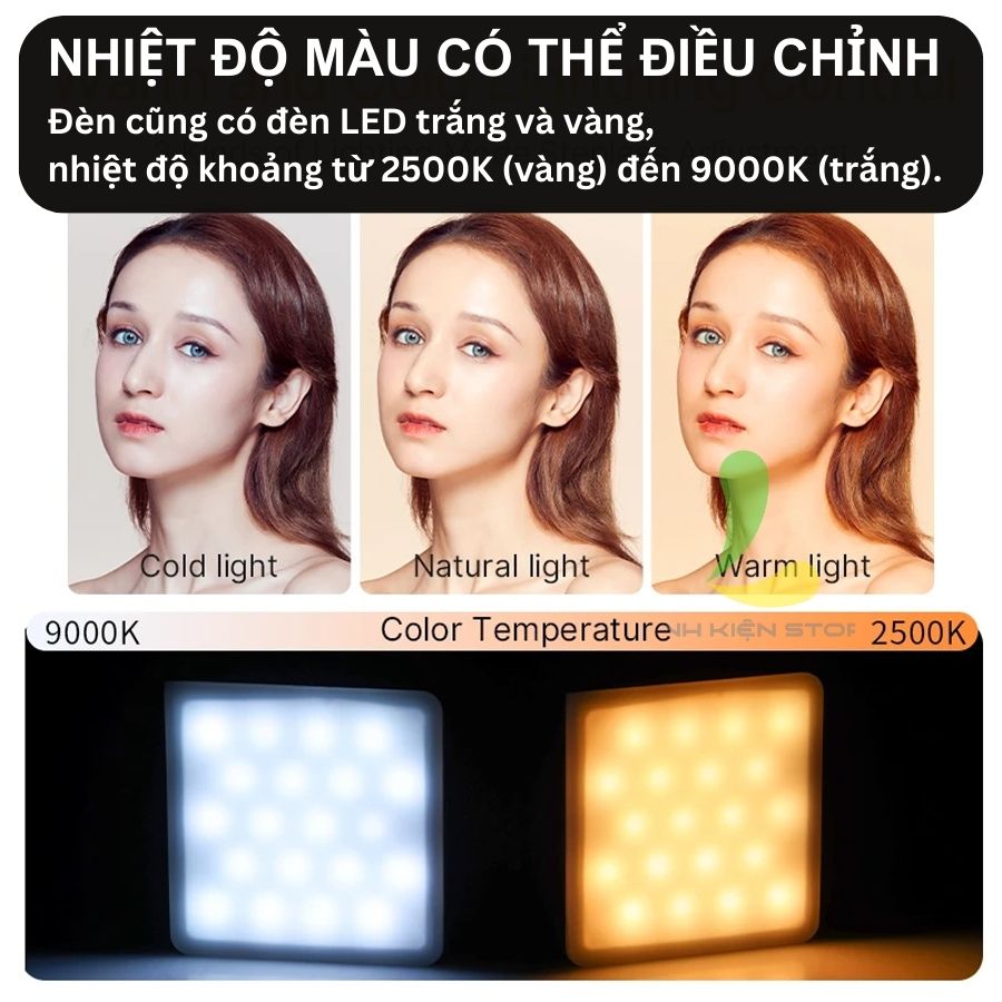 Đèn hỗ trợ quay phim chụp ảnh ULANZI VL49 RGB PRO - Đèn Led đổi màu RGB Tích Hợp pin sạc 2500mAh - Hàng nhập khẩu