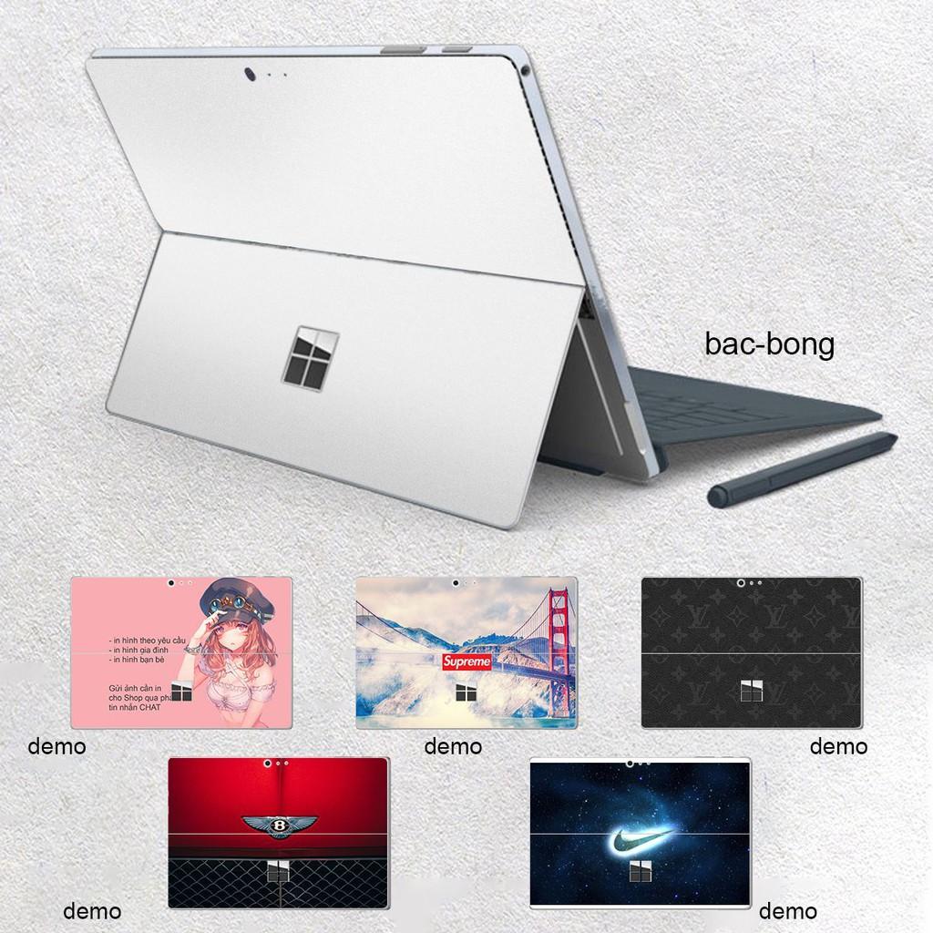 Skin dán Aluminum Chrome bạc bóng cho Surface 3 2015; Go, Go 2, Go 3; Pro 2 3 4 5 6 7 8 X