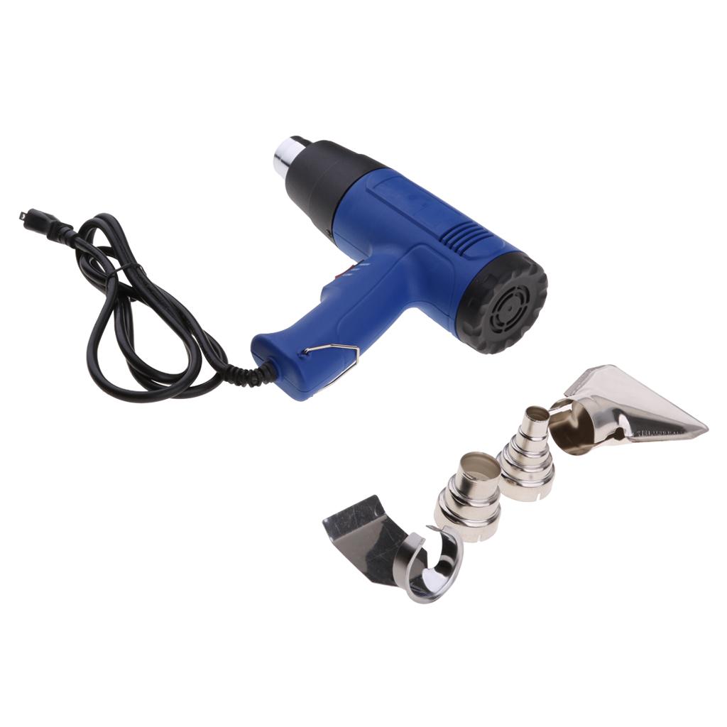 1600W Hot Air Heat Gun Dual Temperature Paint Stripper DIY Tool +4 Nozzle US