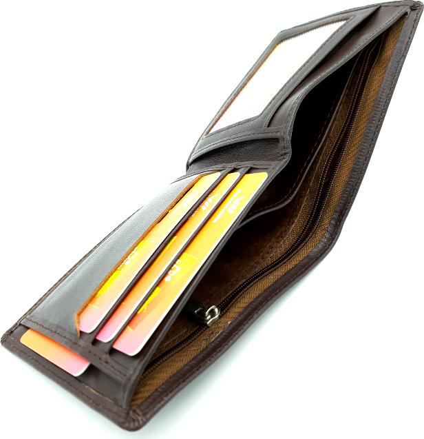 Bóp ví nam ngang da bò thật V068K1 - Nâu