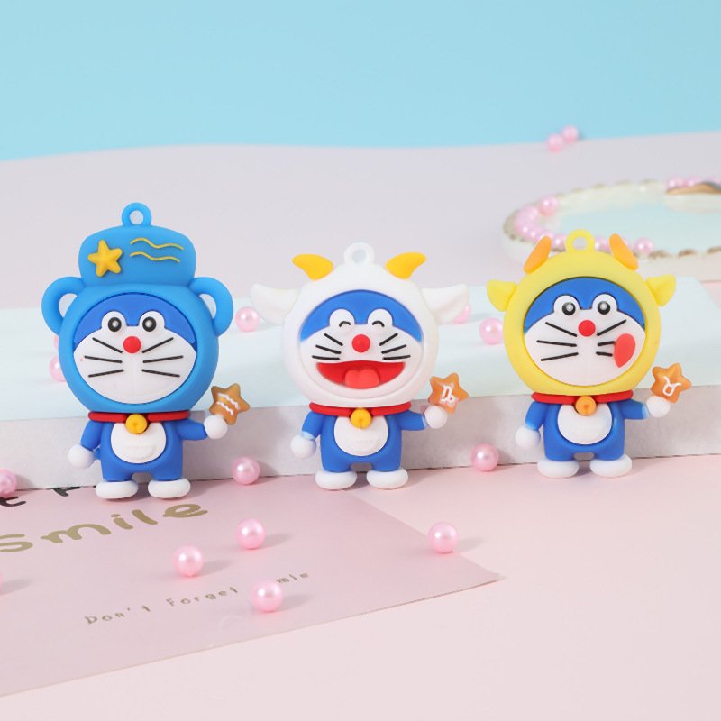 Móc Khoá Hình Chú Mèo Đoremon Đội Nón Siêu Xinh