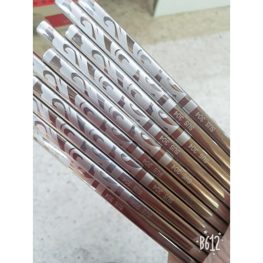 Bộ 5 đôi đũa SUS inox 304 đăc ruột chống trượt cao cấp KOREA màu bạc/vàng sang trọng dài 22 cm