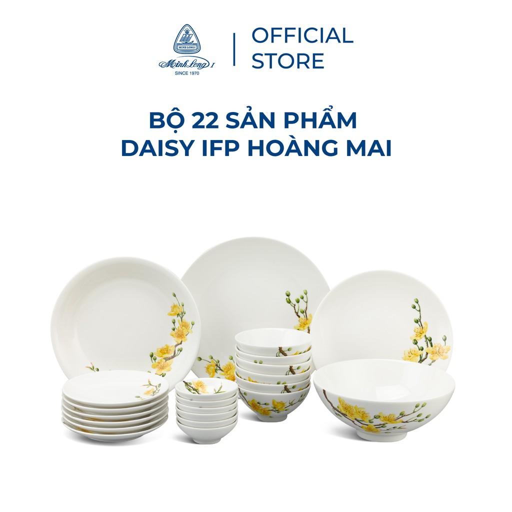 Bộ chén dĩa sứ Minh Long 22 sản phẩm - Daisy IFP - Hoàng Mai