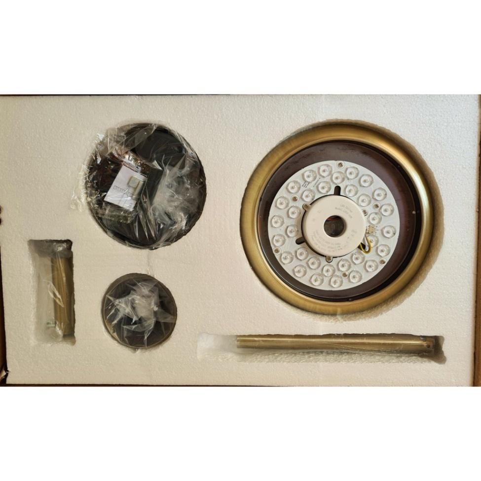 Quạt Trần 19235T Sải Cánh Dài 1m47, Cánh Gỗ Cao Cấp,Tặng Kèm Móc cao su thiên nhiên Treo Quạt , đèn LED chiếu sáng 3 Ch