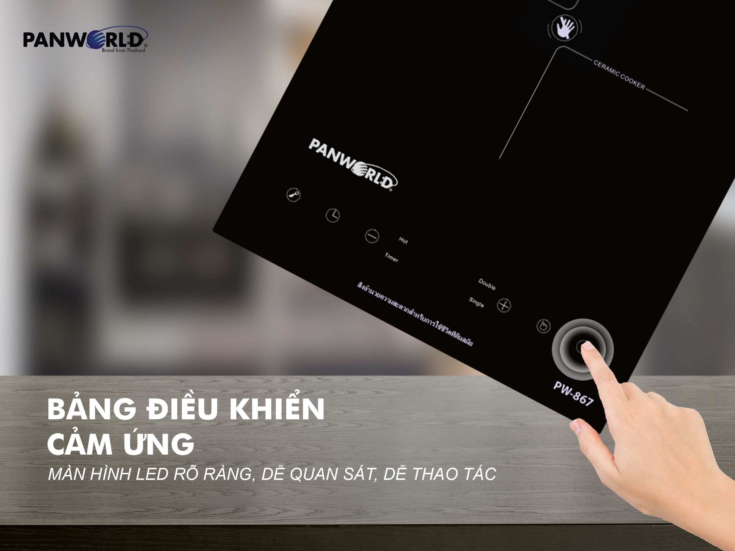 Bếp hồng ngoại đơn âm Panworld PW-867 nhập khẩu Thái Lan - Hàng chính hãng