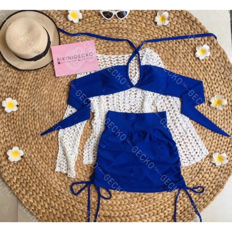 Set bikini đồ bơi đi biển dạng chân váy kèm quần trong,hot hít 2021