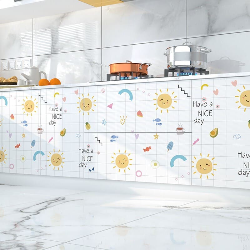 Decal dán bếp tráng nhôm cách nhiệt ông mặt trời khổ 60cm