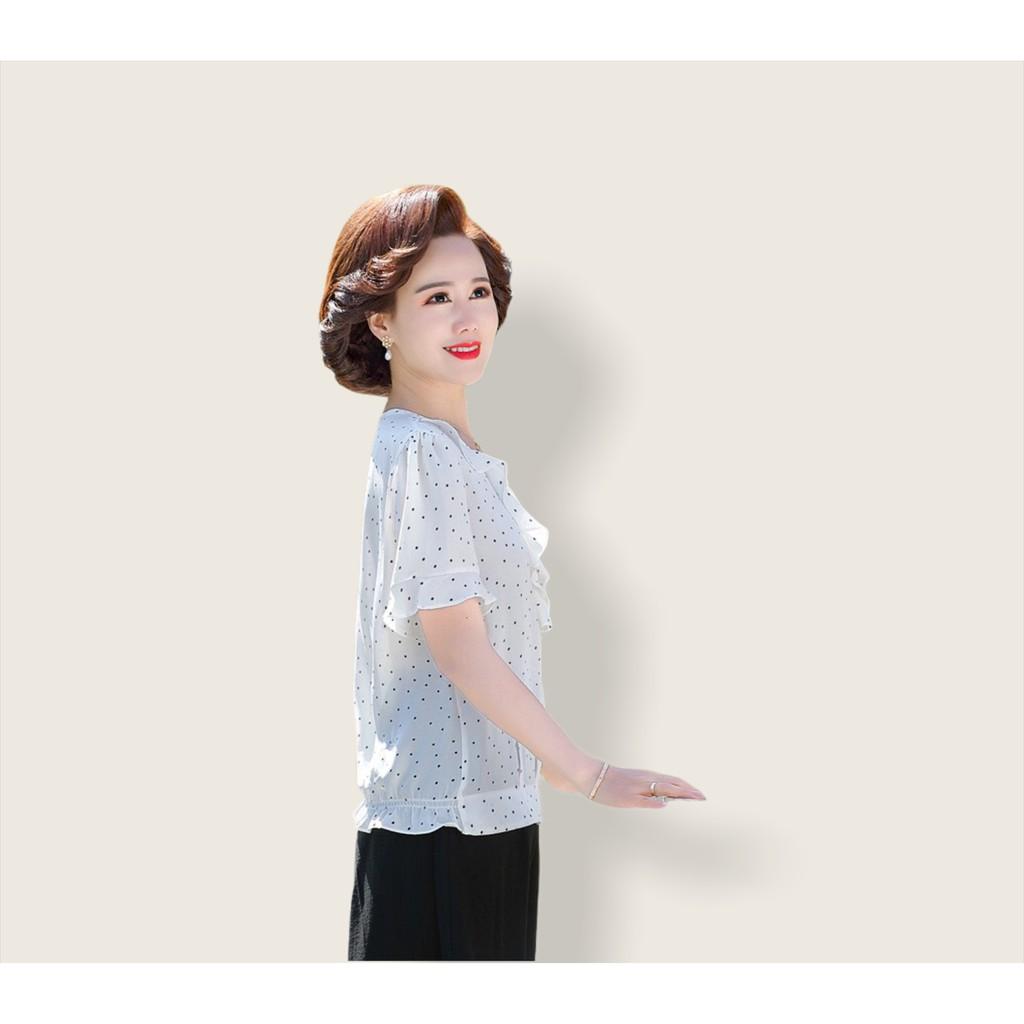ao trung niên chấm bi cao cấp( thờ trang trung niên lolita xinh) L09-521