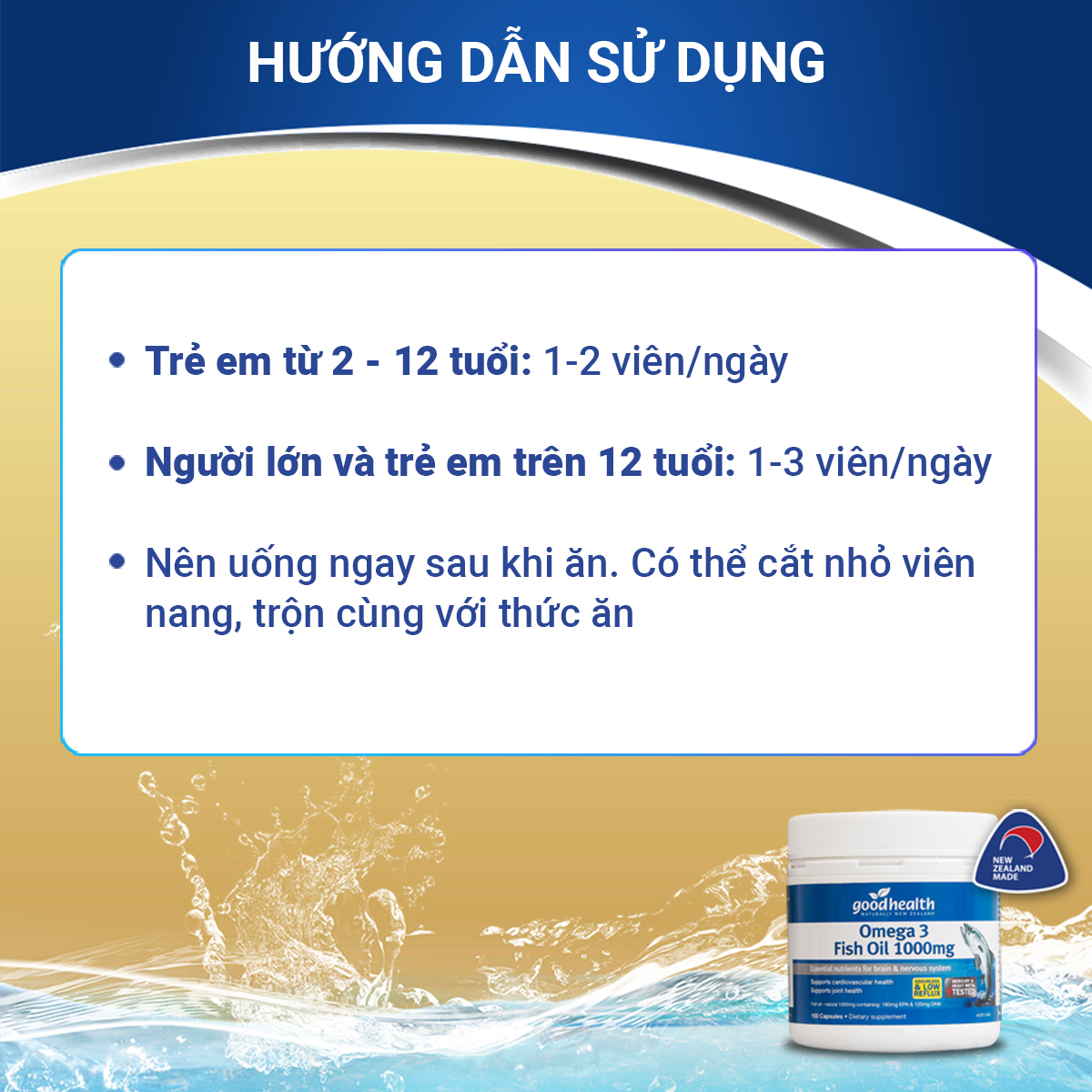 Combo 2 Hộp Dầu Cá Goodhealth Omega 3 Fish Oil 1000mg 150 Viên - Bổ Não - Tăng Trí Nhớ - Mắt Tinh - Chính Hãng Từ New Zealand