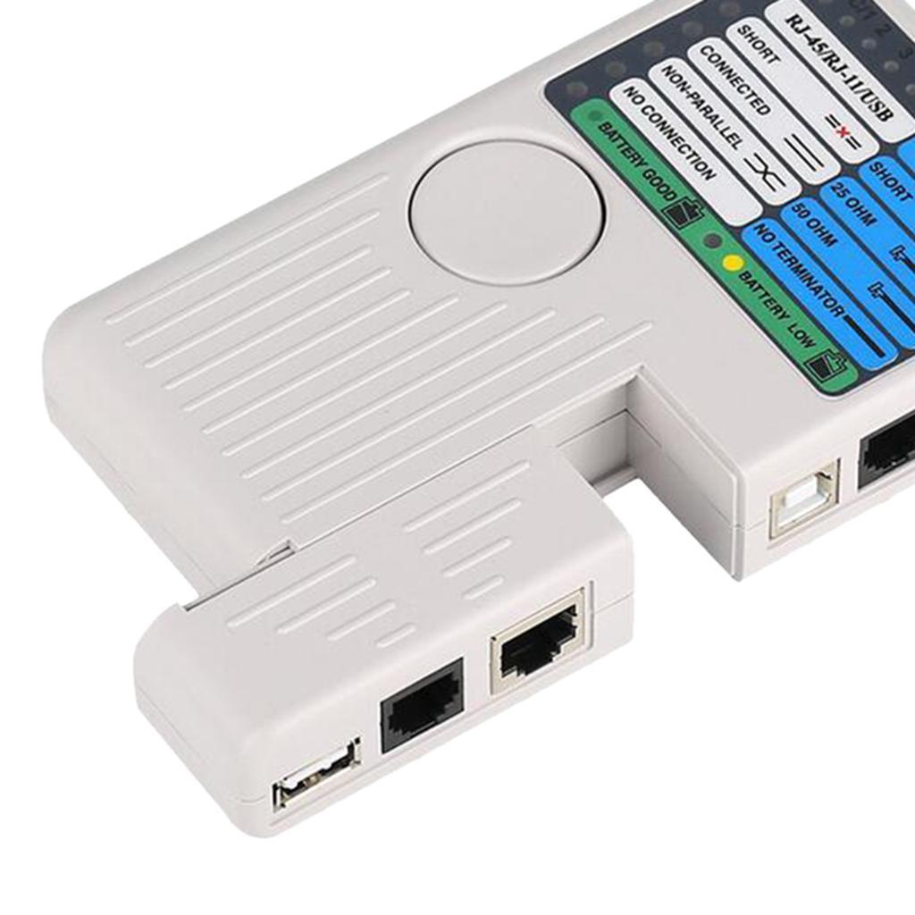 Pro Network Cable Tester Meter /RJ11/USB/BNC Wire Tester