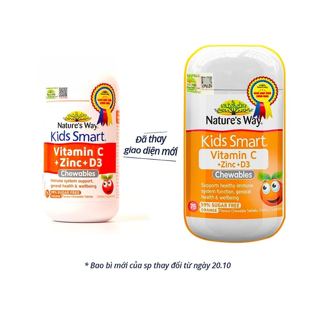 Combo 3 Viên Uống Nature’s Way Kids Smart Phát Triển Trí Tuệ, Bứt Phá Chiều Cao Cho Bé Từ 2 Tuổi