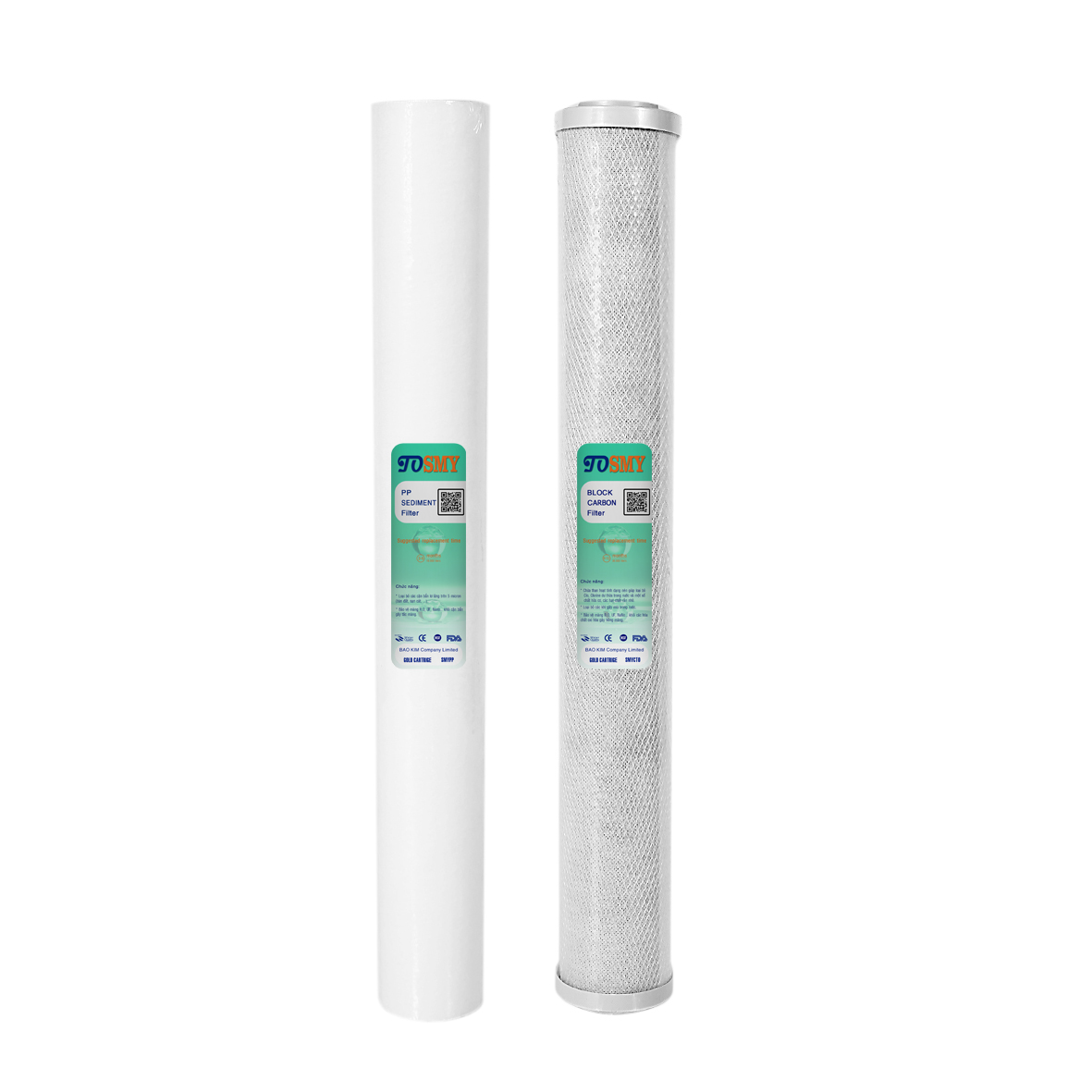 Bộ lọc nước thô đầu nguồn 2 cấp lọc 20 inch (trong) - Hàng chính hãng