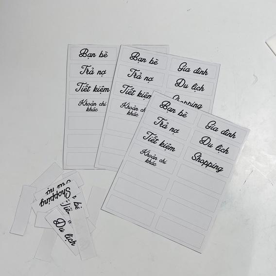 Sticker dán sổ tiết kiệm A6 sổ tay chi tiêu bìa da A6