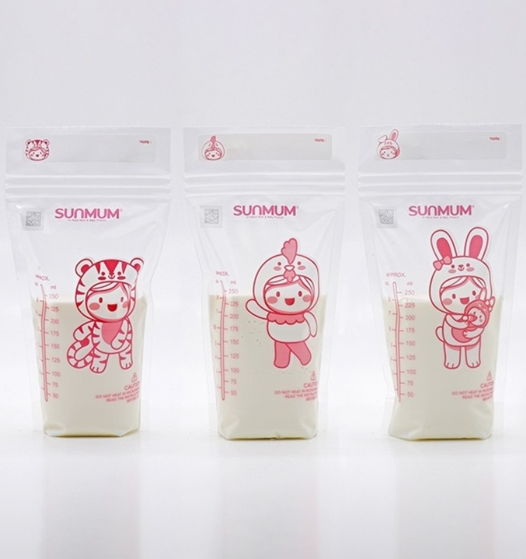 Hộp 30 túi trữ sữa Sunmum mini 100ml Thái Lan (có tem niêm phong) tặng 2 zipper 15x20cm