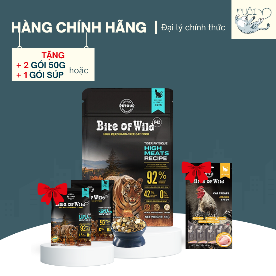 Hạt cho mèo Bite Of Wild - Petour Singapore - Túi seal 1kg