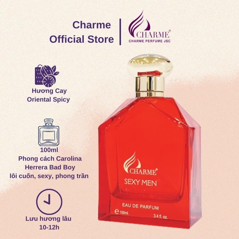 Nước hoa nam quyến rũ, Charme Sexy Men, dòng nước hoa lưu hương lâu, nam tính dành cho quý ông, 100ml