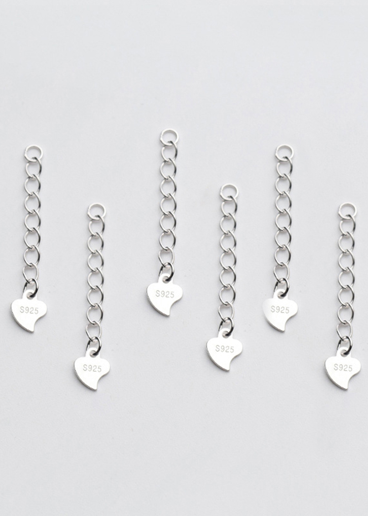 Combo charm bạc dây xích trái tim trang trí - Ngọc Quý Gemstones