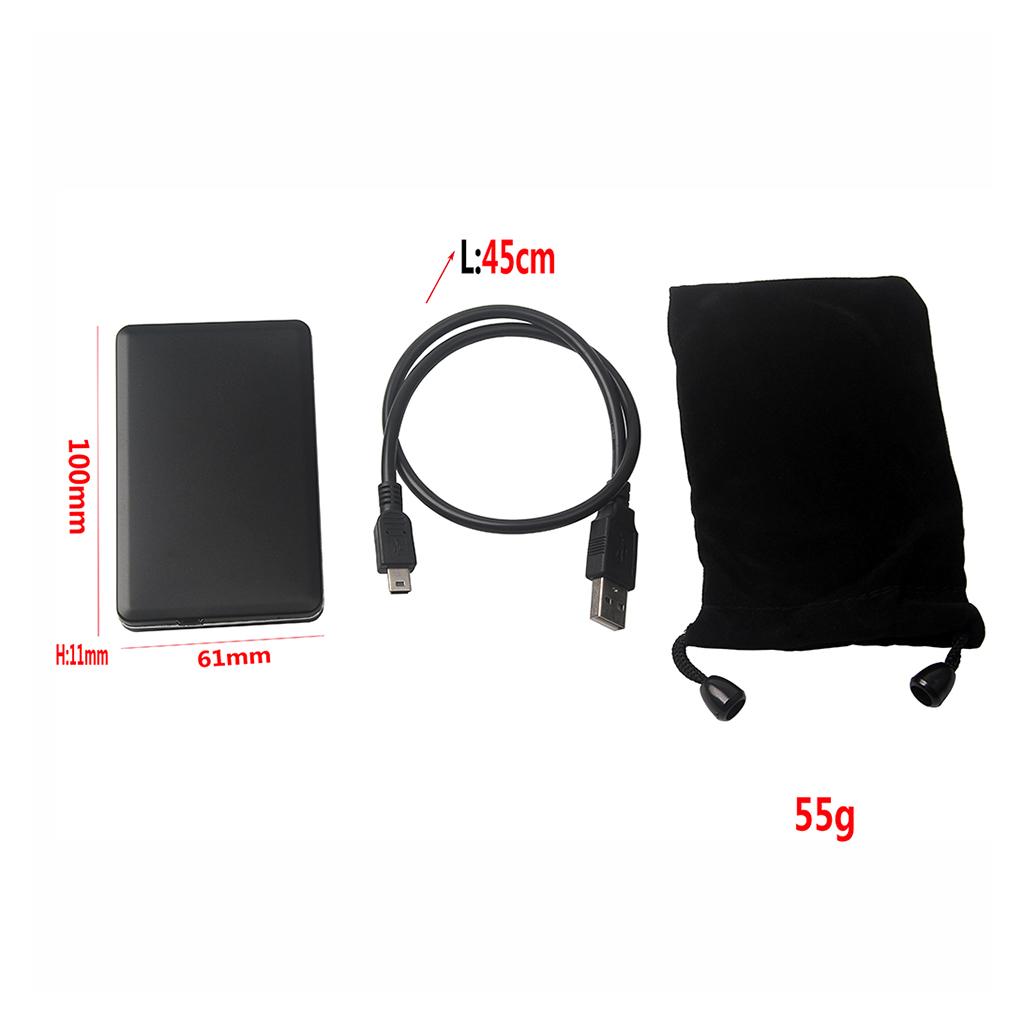 USB 2.0 to 1.8inch CE ZIF Mobile Hard Disk Box Aluminum Enclosure Case External,