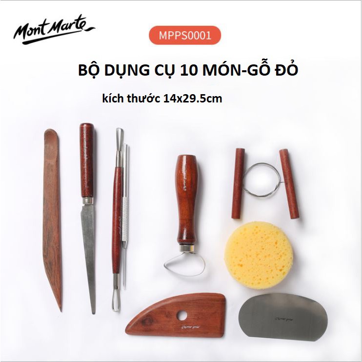 Bộ dụng cụ điêu khắc làm đất sét nghệ thuật đồ gốm nặn tao hình Mont Marte - B82