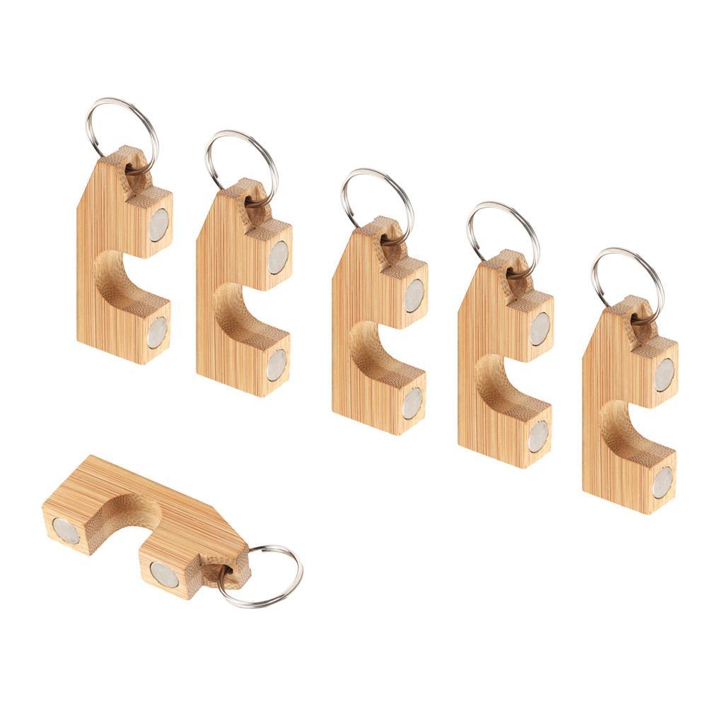 6pcs Wooden Fly Fishing Rod Rack Holder Magnetic Rod Guard Transport System