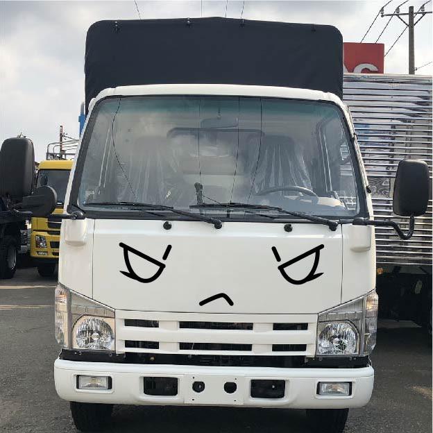 Tem đôi mắt, decal dán đầu xe tải, xe Mitsubishi Fuso, tải TaTa SM-08