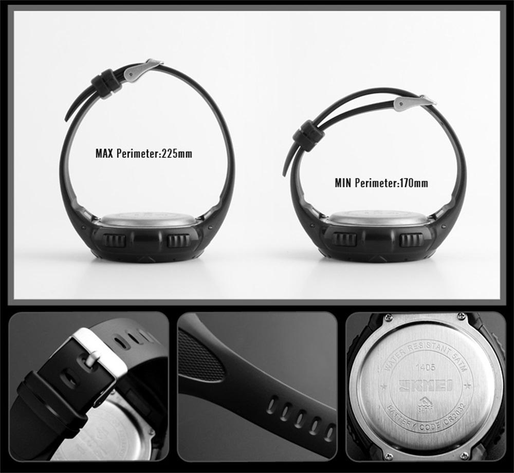 Đồng hồ nam kỹ thuật số SKMEI 1405 Đồng hồ đeo tay Analog Thời trang Thể thao Dây da chống thấm nước 5ATM  