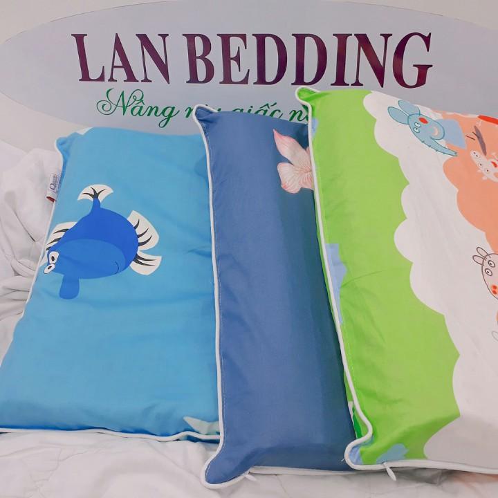Gối Cao Su Thiên Nhiên dợn sóng Kháng Khuẩn cho bé tặng áo gối cotton