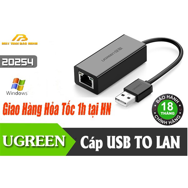 Cáp Chuyển Đổi Ugreen USB Sang RJ45 20254