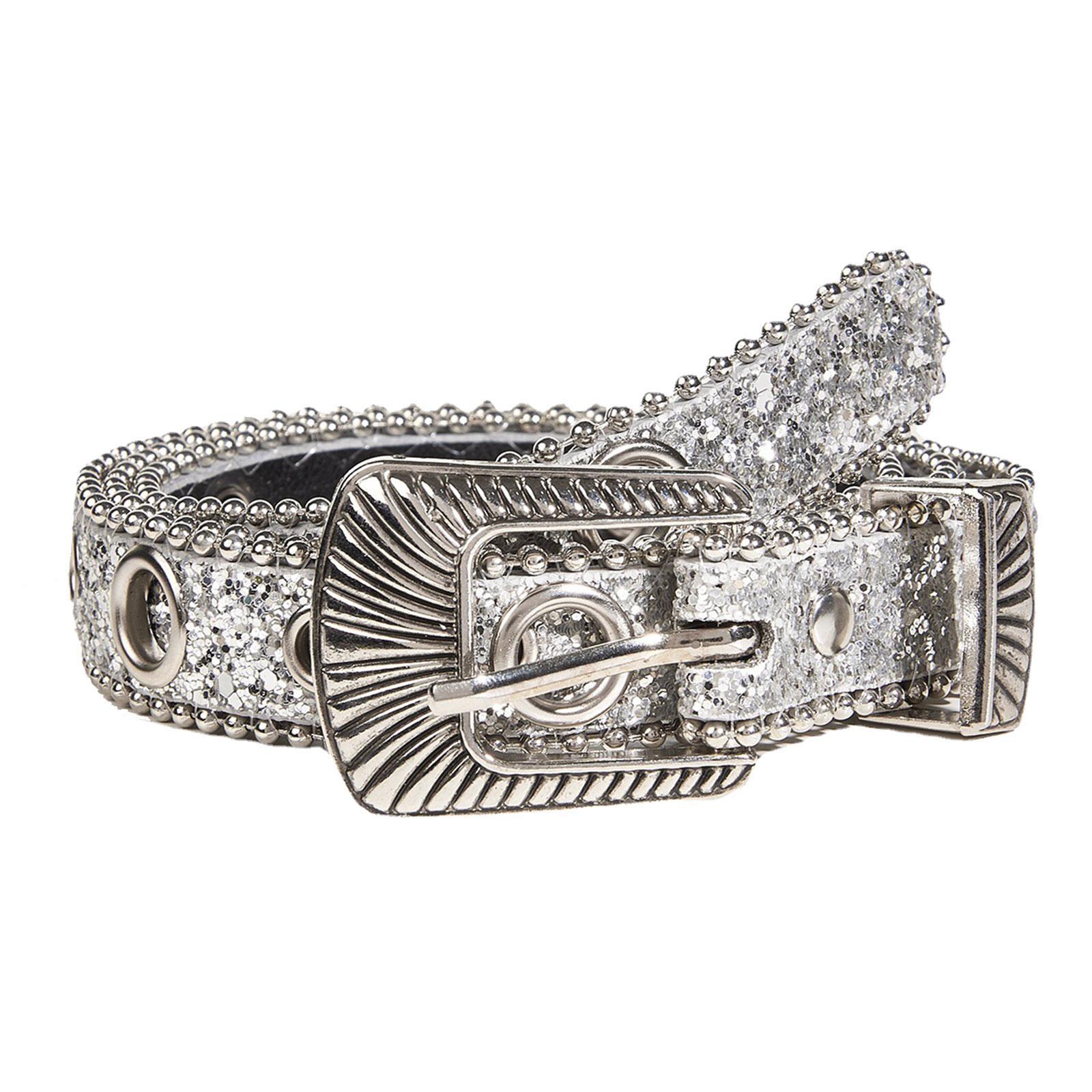 Women PU Leather Waist Belt, Skinny Belt Costume Accessories Casual Sequins Decoration Fashion Belt Pin Buckle Waist Band for Pants, Corset