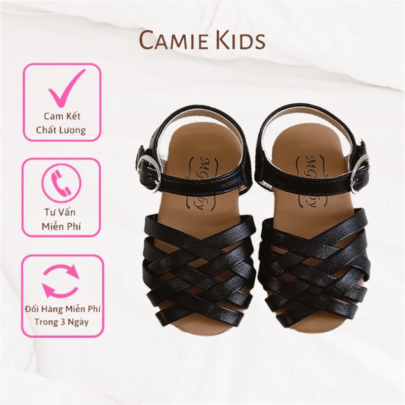 Sandal lưới rọ trẻ em 3 màu, dép quai hậu lưới chéo cho bé gái