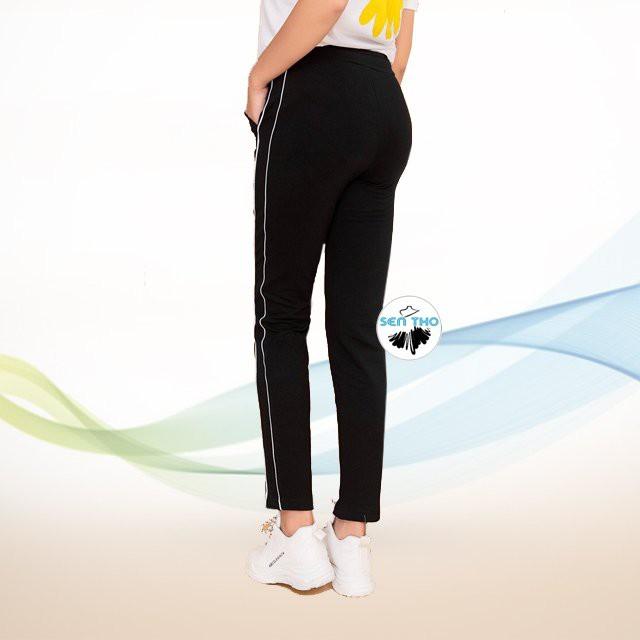 Quần Jogger Nữ Hai Sọc Nhí STARS, Dáng Thể Thao Năng Động, Cạp Chun, Vải Co Giãn Tốt, Chất Umi Dày Dặn