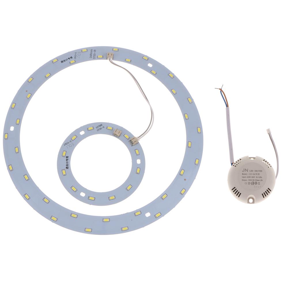2pc 5730 SMD LED Module Source Board w/ Driver for Ceiling Lamp Bulb Replacement