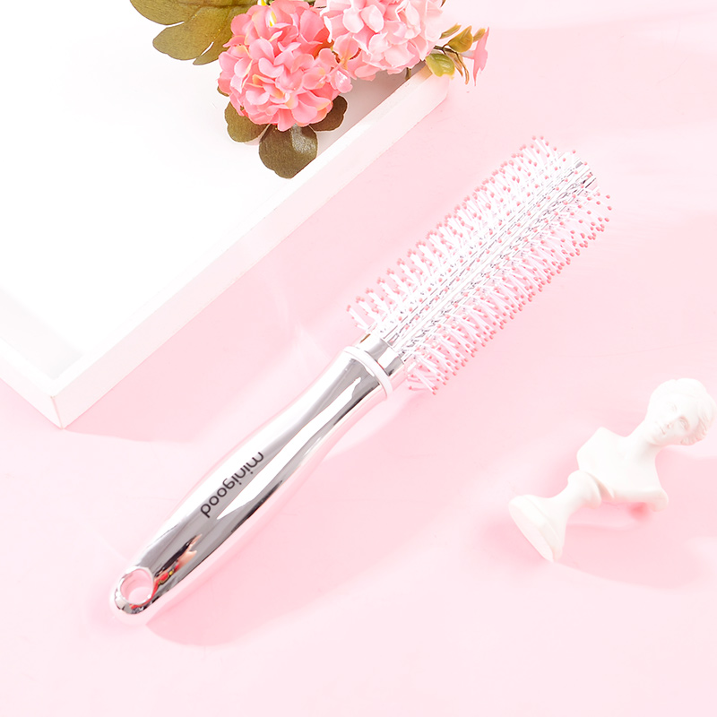 Lược cuốn tráng gương cao cấp kiểu Hàn Quốc MINIGOOD ELECTROPLATED ROUND BRUSH COMB chính hãng dùng để tạo kiểu tóc uốn quăn và tạo sóng tóc - DMCTB185