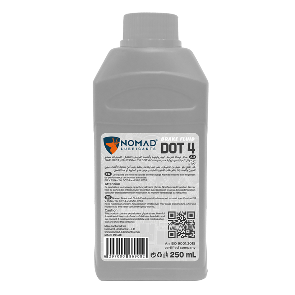 SẢN PHẨM DẦU PHANH NOMAD BRAKE FLUID DOT 4 – DÙNG CHO CẢ PHANH ĐĨA VÀ PHANH TANG TRỐNG