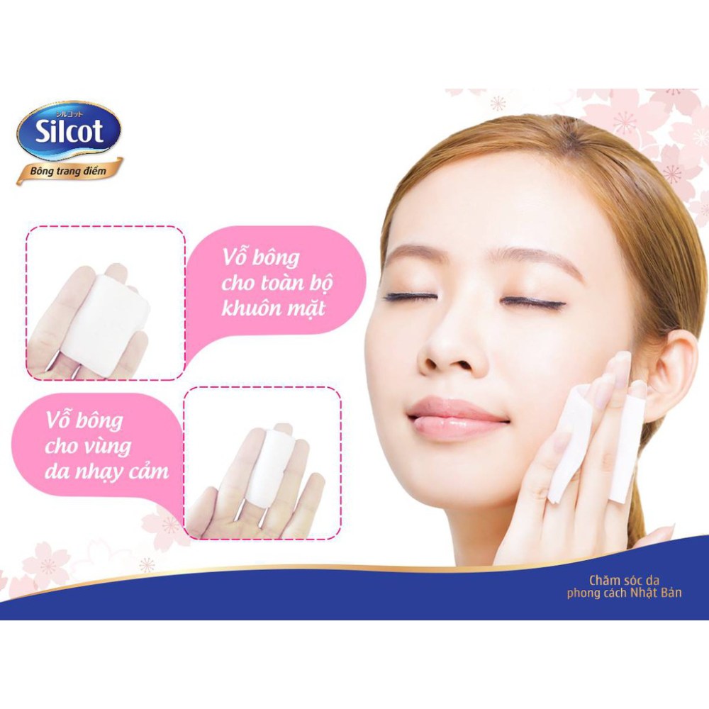 Silcot Bông Trang Điểm (bông tẩy trang) Nhật Bản (Hộp 82 miếng)