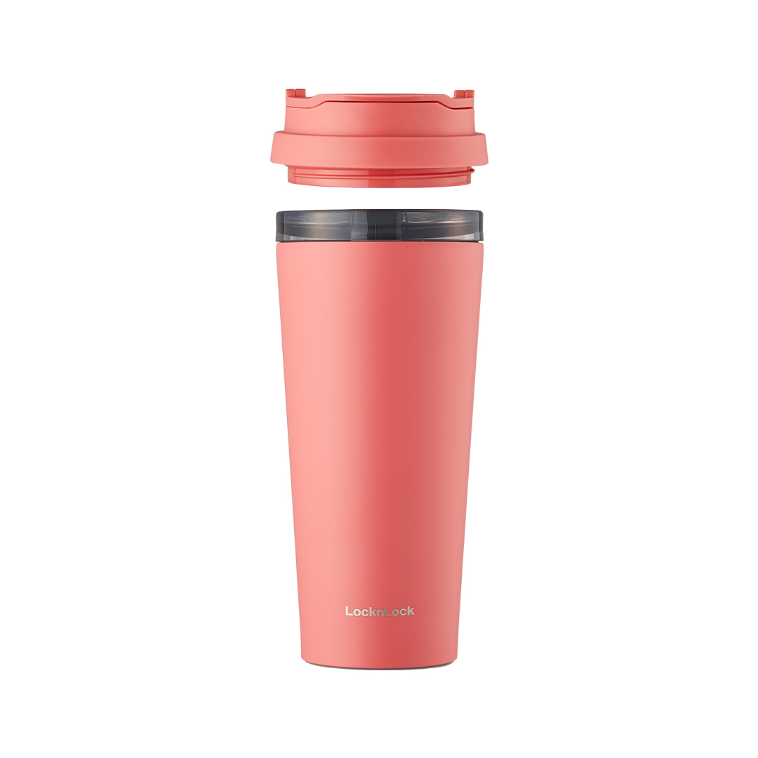 Bình Giữ Nhiệt Locknlock Có 2 Nắp Thay Thế New Clip Tumbler 540Ml Lhc4279 - San Hô
