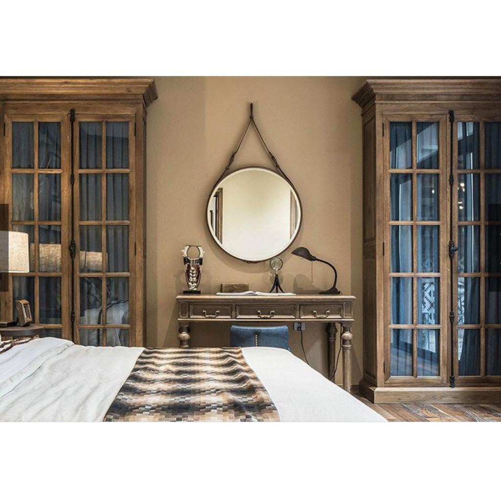 # SALE SỐC # Gương Treo Tường Siêu Xinh -Gương soi, gương trang điểm Dây Da Cao cấp - Đường Kính D60