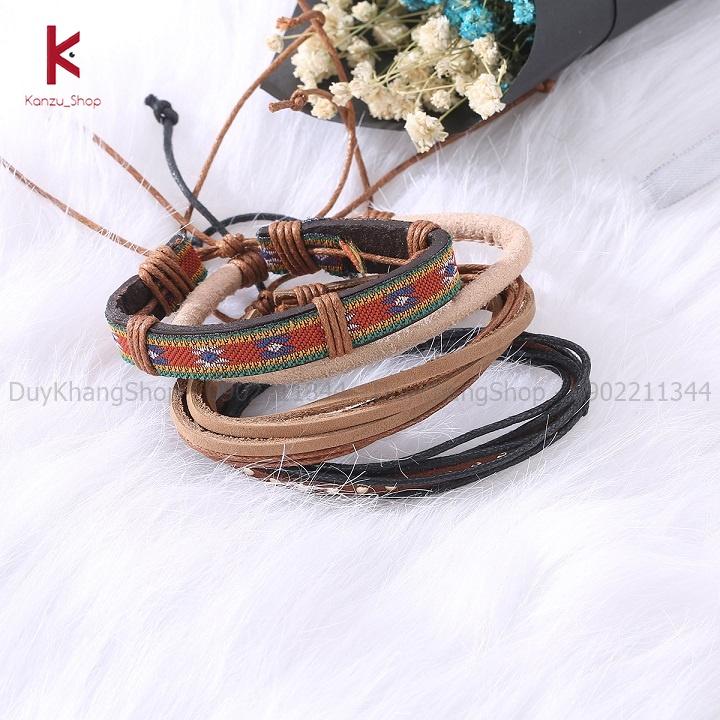 Vòng đeo tay bằng da phong cách vintage thời trang dành cho nam nữ mã VT05