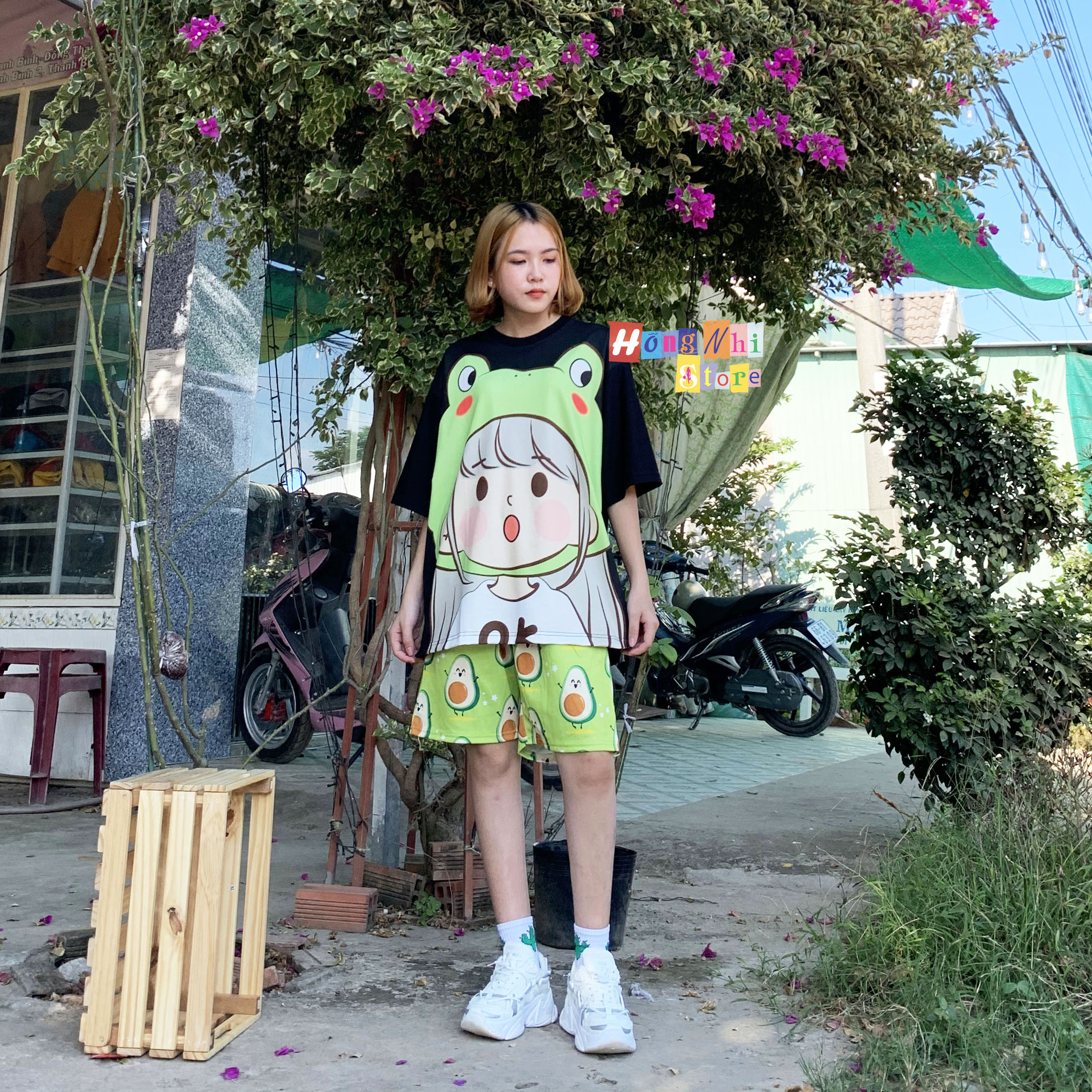 Quần Short Cartoon Unisex Trái Bơ - Quần Đùi Hoạt Hình Siêu Cute - MM