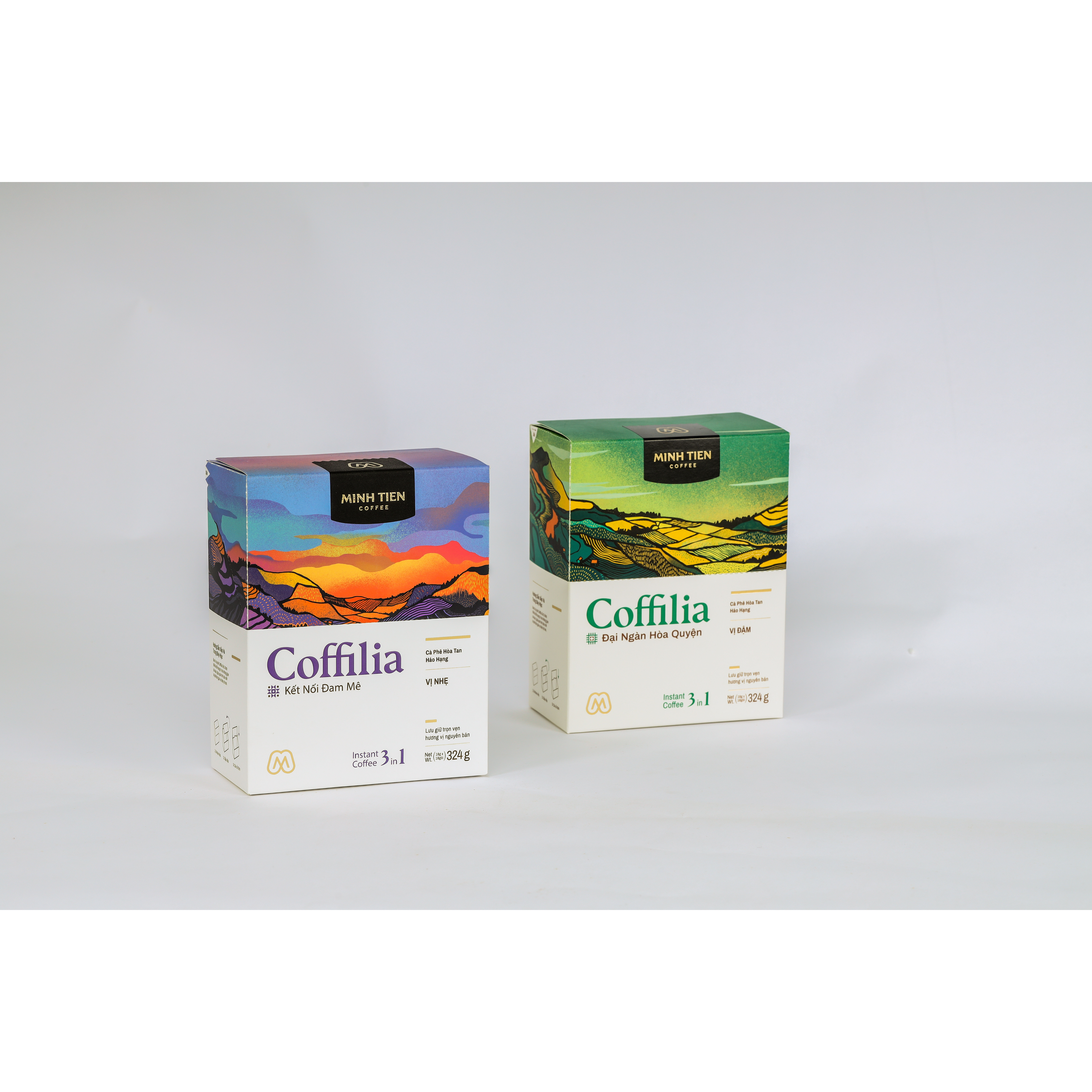 Combo 2 hộp cà phê hòa tan 3in1 Coffilia - mỗi hộp 324g