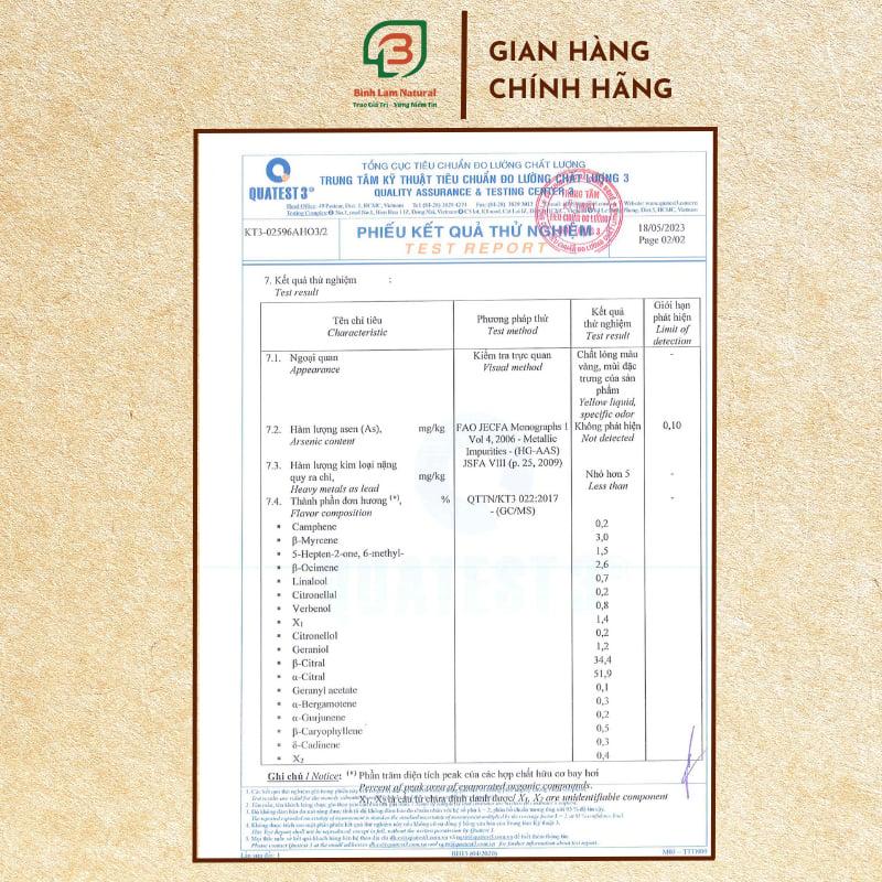 Tinh dầu sả chanh nguyên chất giải cảm, thơm phòng, kháng khuẩn, đuổi muỗi Bình Lam Natural 10ml