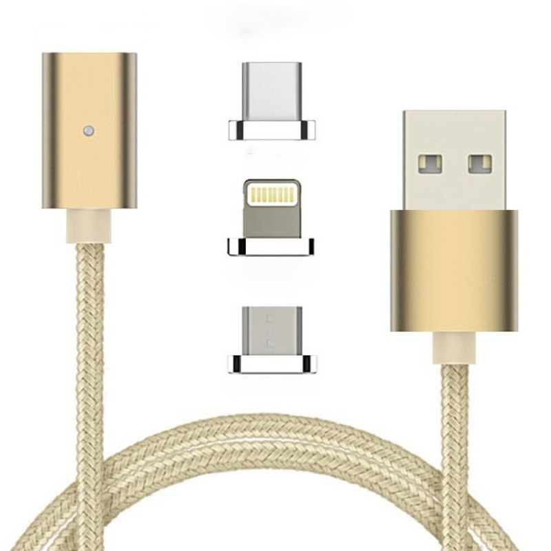 Cáp Sạc Nam Châm 3 Đầu Đa Năng Lightning,Micro USB,Type C