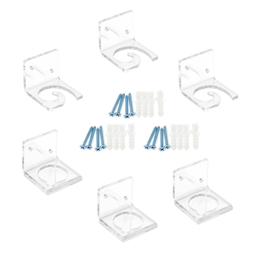 3 Set giá đỡ acrylic trong suốt treo tường trưng bày cần câu cá kiểu đứng