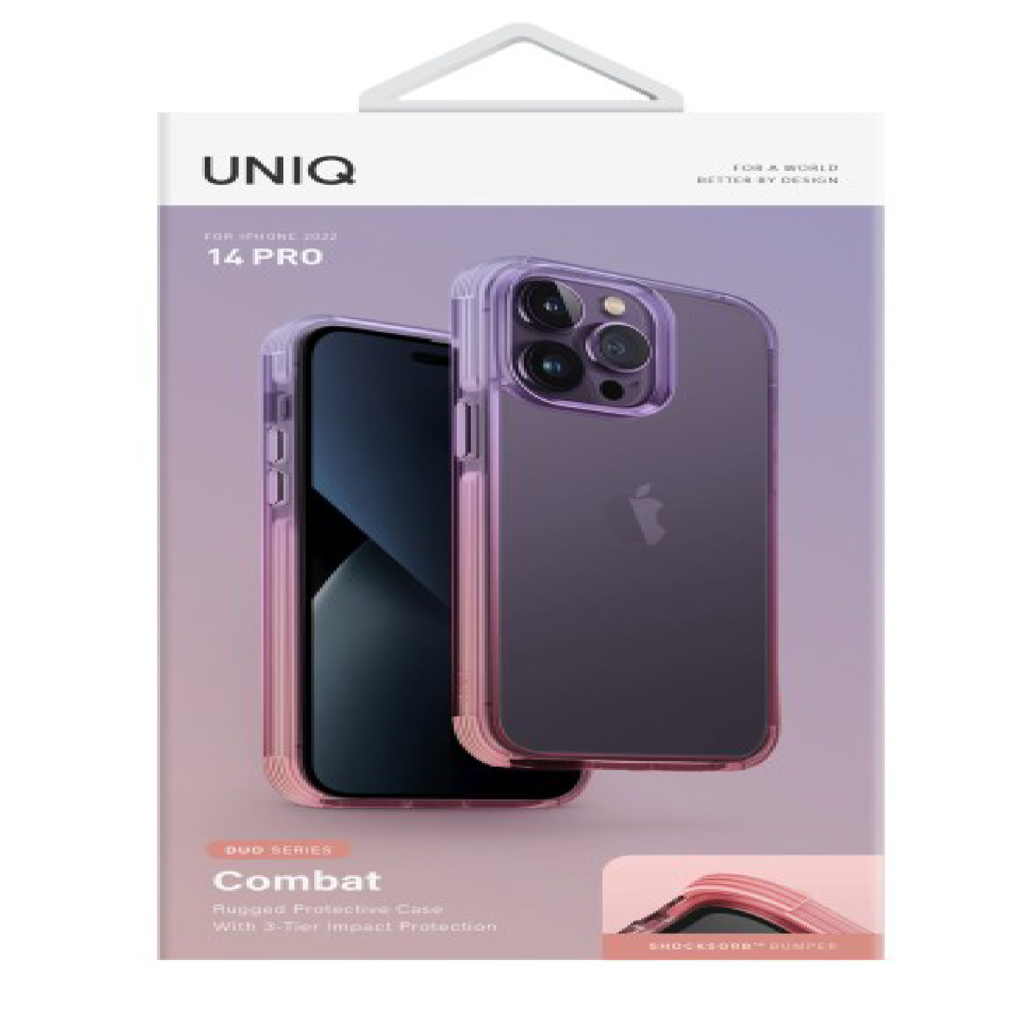 HÀNG CHÍNH HÃNG - Ốp UNIQ Hybrid Combat Duo dành cho iPhone 14 Pro/14 Pro max Được thiết kế với cấu trúc 3 tầng giúp phân tán chấn động trong từng lớp, chống sốc tối đa