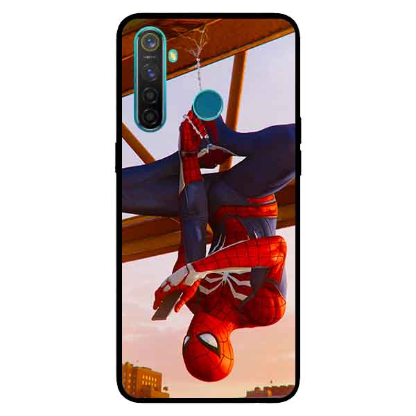 Ốp Lưng in cho Realme 5 Mẫu Nhện Cầm Điện Thoại - Hàng Chính Hãng