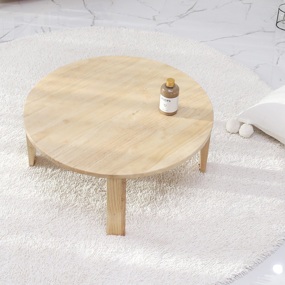 Bàn Tròn Ngồi Bệt Gấp Gọn Cao Cấp - Size 60x60x26cm | Gỗ Tần Bì Nhập Khẩu Châu Âu