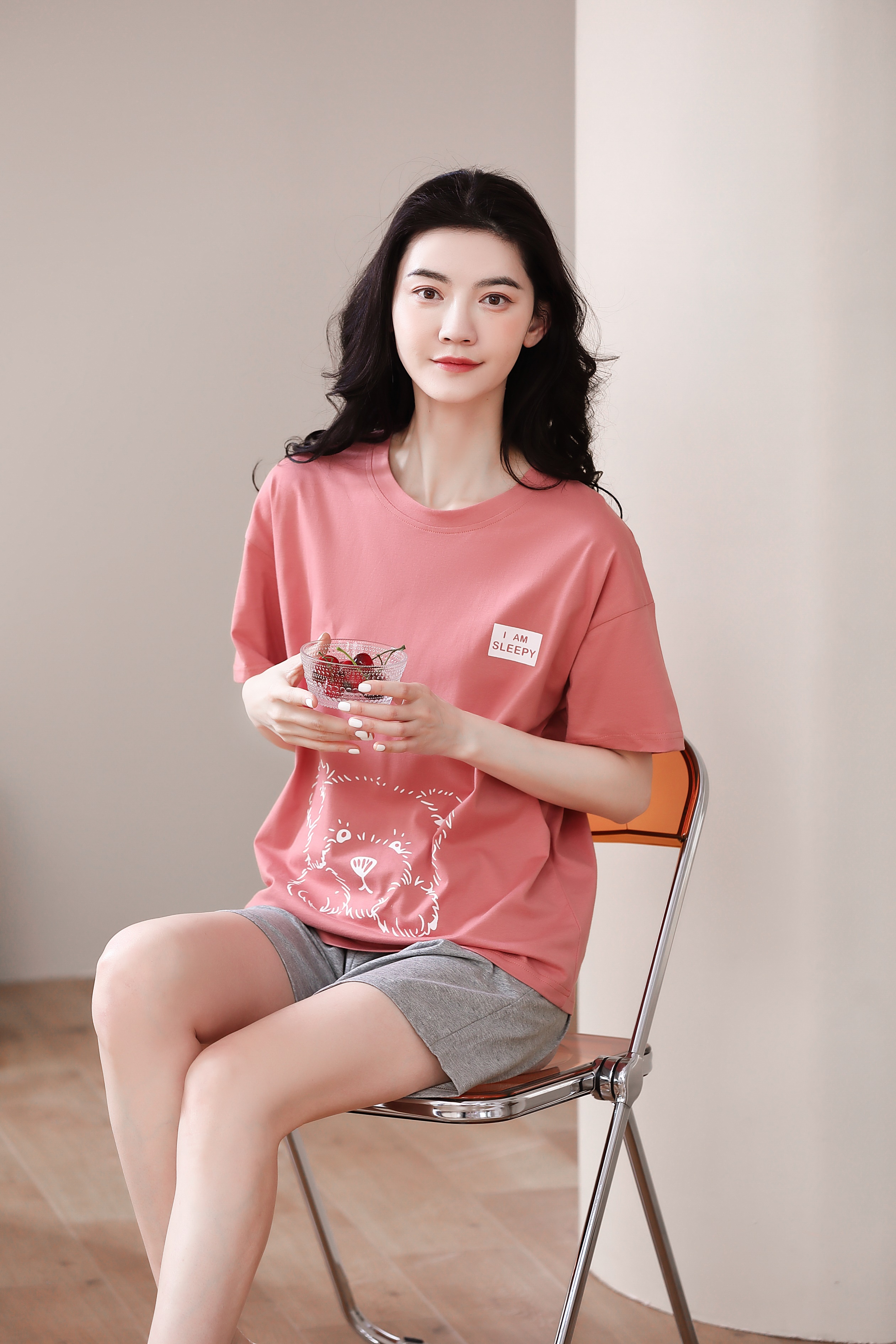 Đồ mặc nhà nữ quần đùi cotton cao cấp 8107