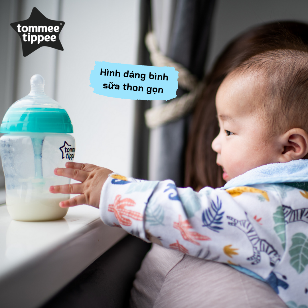 COMBO Bình sữa siêu chống đầy hơi kèm báo nhiệt Tommee Tippee Advanced Anti-Colic 150ml và 260ml